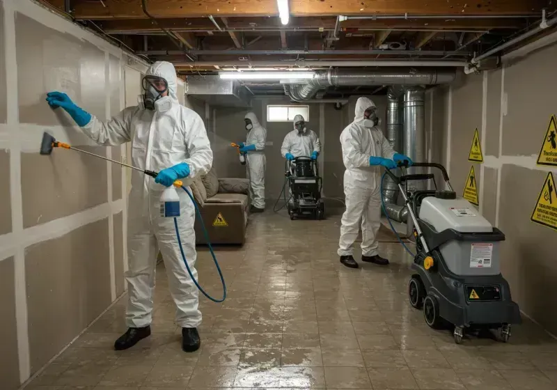 Basement Moisture Removal and Structural Drying process in Munsey Park, NY